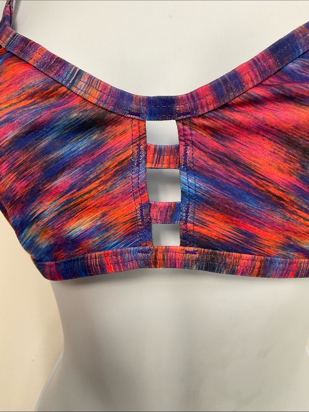 Jolyn TOMCAT bikini Top, Orange Blues and pink design Size XXL GUC - Picture 5 of 8